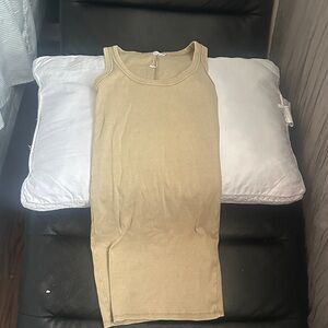 Zara Beige Ribbed Tank Top